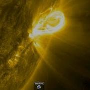 Coronal Loops Arching Above An Active Region