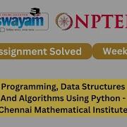Programming Data Structures And Algorithms Using Python Week 6 NPTEL Answers 2025 Myswayam