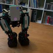 Lego Bipedal Robot Walker Changes Direction In Walking Action