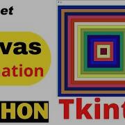 Creating Animation By Drawing Concentric Circles Rectangles On Tkinter Canvas Using Random Colour