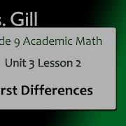 MPM1D Unit 3 Lesson 2 First Differences