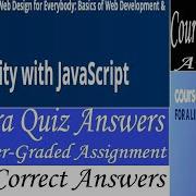 Interactivity With JavaScript Coursera Quiz Answers Week 1 4 All Quiz Answers With Assignments