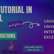 Set Operations In SQL Union Union All Intersect Except SQL In Tamil Sql Sqlintamil