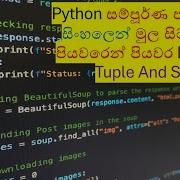 Python A To Z Full Course Tuples And Sets In Sinhala Part 3 ස හල න Lesson 3 Black Tiger