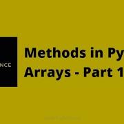 Methods In Python Arrays Part 1 At A Glance Arraymethods Datastructure
