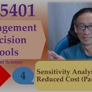 Sensitivity Analysis 3 Reduced Cost Part 1 2