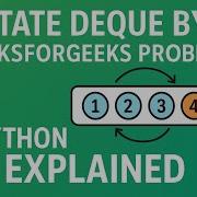 Rotate Deque By K GeeksforGeeks Problem Python Explained