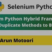 9 Selenium Python Hybrid Framework Moving Duplicate Methods To BaseTest