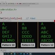 C Patterns Part 4 Alphabet Pattern Learn Coding