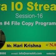 IO Streams Session 16 Program 4 File Copy Program In Java Core Java Tutorial Mr HariKrishna