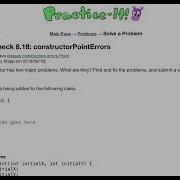 Java Practice It Self Check 8 18 ConstructorPointErrors Classes Constructors Errors Point