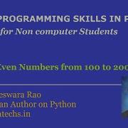 Free Python Course Python Program To Display Evens From 100 To 200