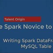 Writing Spark DataFrame To MySQL Table