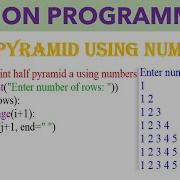 Python Program Half Pyramid Using Numbers