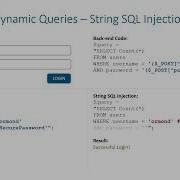 Data Protection SQL Injections String Injection