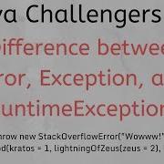 Java Challengers 36 Error RuntimeException Exception