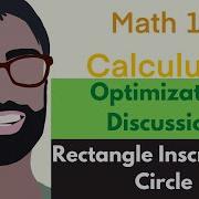 4 7 Optimization Discussion Video 3 Rectangle Inscribed In Circle Calculus 1