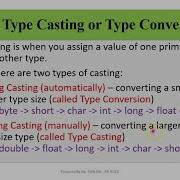 JAVA MODULE 2 TOPIC 2 VARIABLES TYPE CASTING