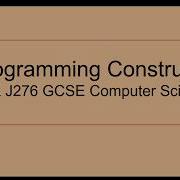 Programming Constructs