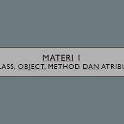 Class Object Method Dan Atribut Materi 1 Netbeans Pemrograman Berbasis Objek