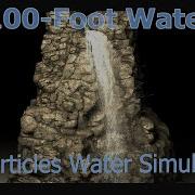 Test Render Waterfall Animation 1 X Particles Water Simulation Redshift Render 4K HDR