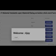 Angular 9 Material Datatable Open Material Dialog On Button Click Event Functionality
