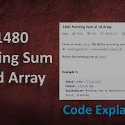 Running Sum Of 1d Array Live Coding With Explanation Leetcode 1480
