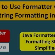 How To Format The String Using Java Util Formatter Class