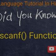 10 HINDI Scanf Function In C In Hindi Scanf Function Detail In Hindi With Example