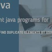 How To Find Duplicates In An Array By Using Set Interface In Java Java Tamil QE Tech