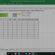 SPNL Metode Regula Falsi Dengan Excel