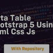 Data Table Bootstrap 5 Using Html Css Js