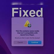 Исправлено Этот файл содержит некоторые медиафайлы несовместимые с QuickTime Player на Mac