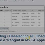 Selecting Deselecting All CheckBoxes Inside A Webgrid In Asp Net MVC4 Application