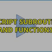 VBscript Subroutines And Functions