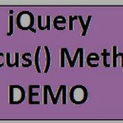 FOCUS METHOD JQUERY DEMO