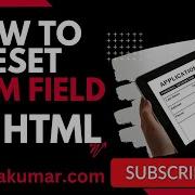 HOW TO RESET FORM FIELD IN HTML Html Form Input Field Reset New Newvideo