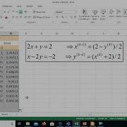 Jacobi Method For A 2x2 Linear System Excel