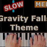 Gravity Falls Theme Piano Tutorial Medium SLOW