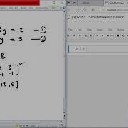 How To Solve Simultaneous Equation In Python