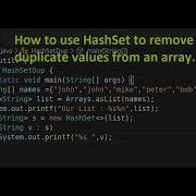 How To Use HashSet To Remove Duplicate Values From An Array In Java