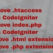 Remove Htaccess From Codeigniter Remove Index Php From CodeIgniter