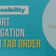 PowerBI Accessibility Features Using Tab Order For Proper Report Navigation