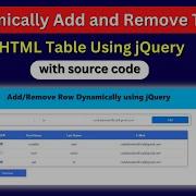 How To Add Remove Table Row Dynamically Using JQuery Html CSS With Free Source Code 2023 CodeLabWeb
