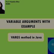 Variable Arguments In Java Arrays Vargs Methods