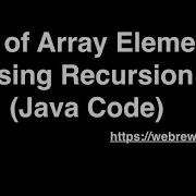 Find Sum Of Array Elements Using Recursion