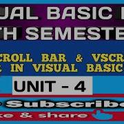 HScroll Bar VScroll Bar In Visual Basic 6 0