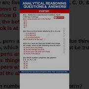 Analytical Reasoning Test Questions And And Answers