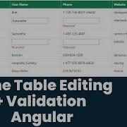Inline Table Editing With Validation In Angular Angular Tutorial