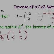 Inverse Of A 2x2 Matrix Corbettmaths